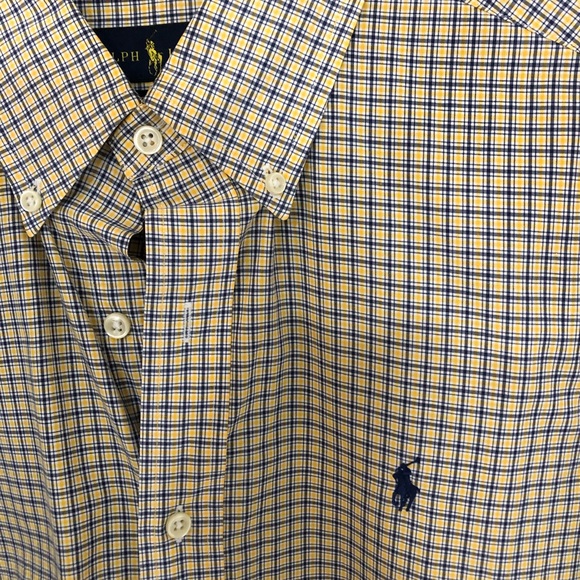 Polo Ralph Lauren- Yellow/Black long sleeve button down, sz medium, light use - Picture 5 of 6
